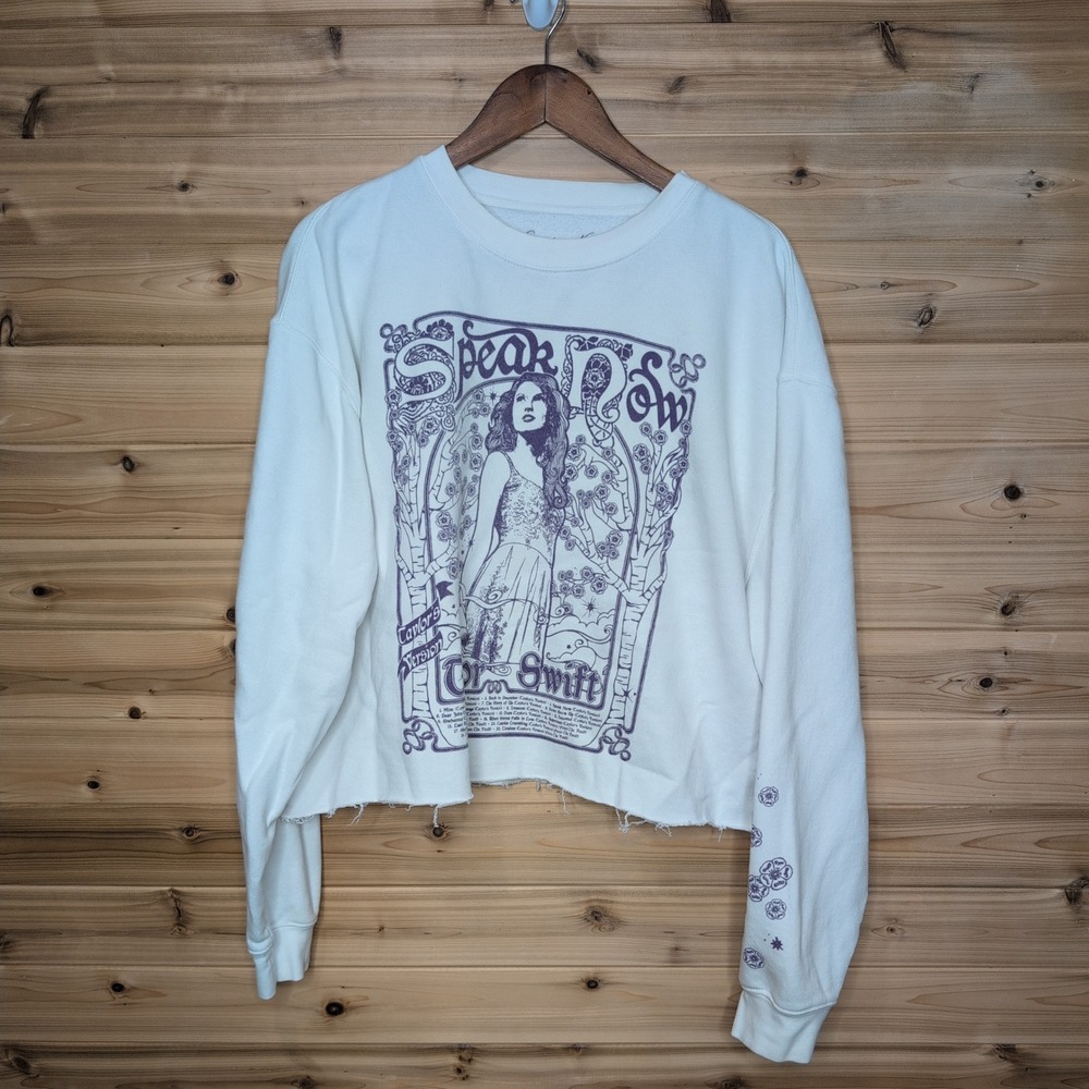 Taylor Swift‎ Speak Now Taylors Version Cropped Sweatshirt 2XL Purple Graphic